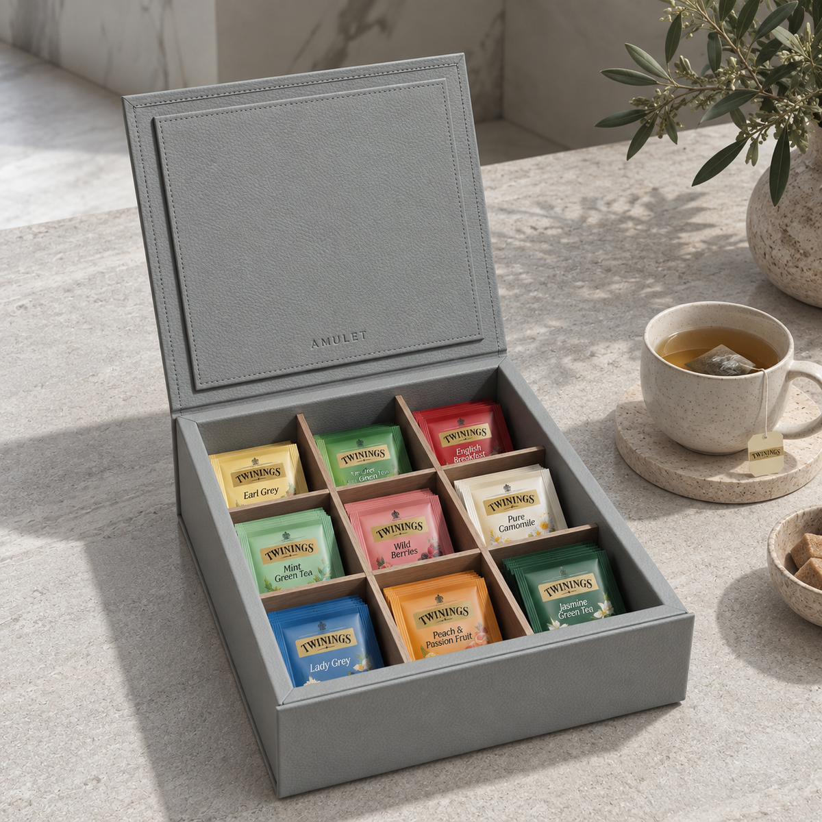 Caja de té - Gris