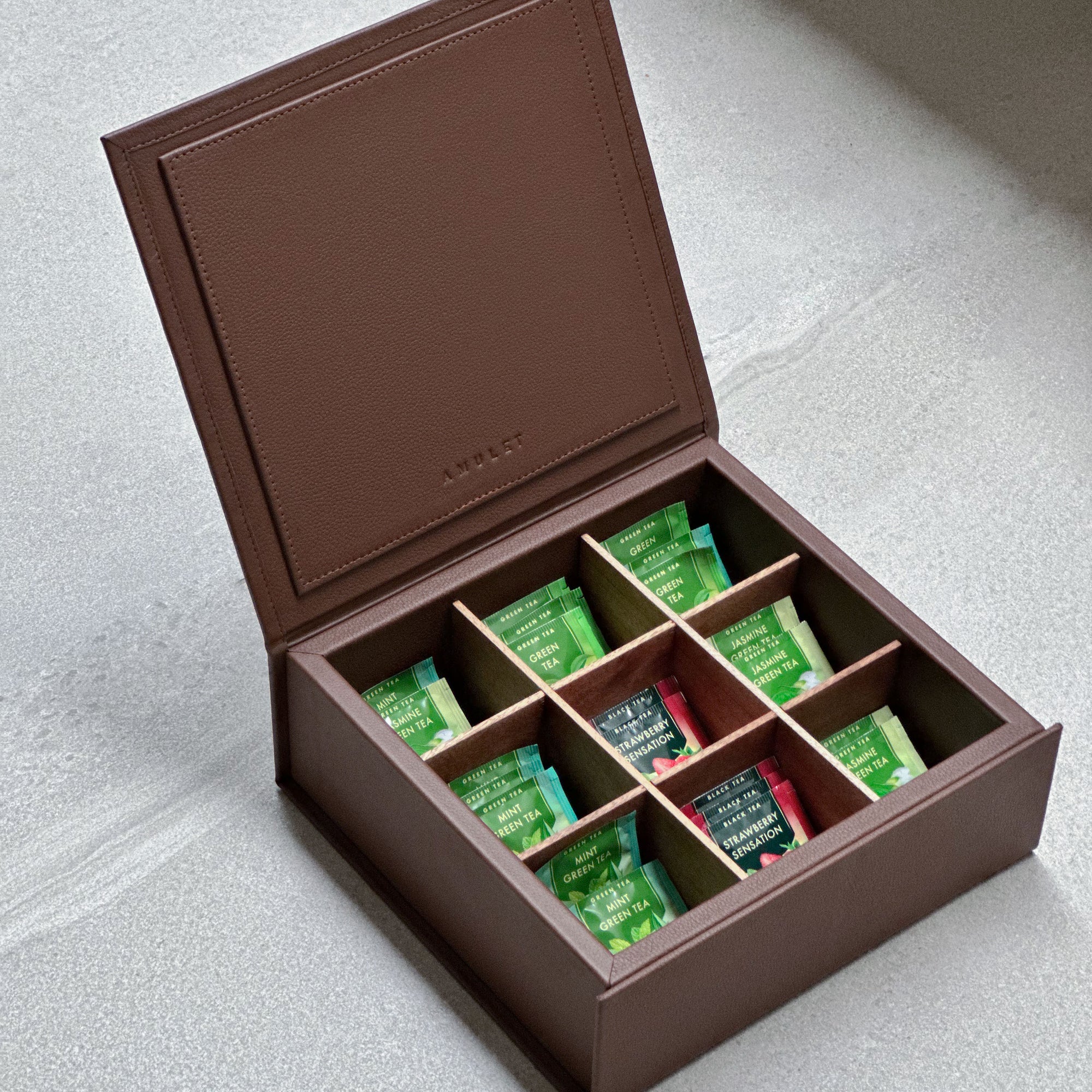 Caja de té 9 compartimentos – Camel