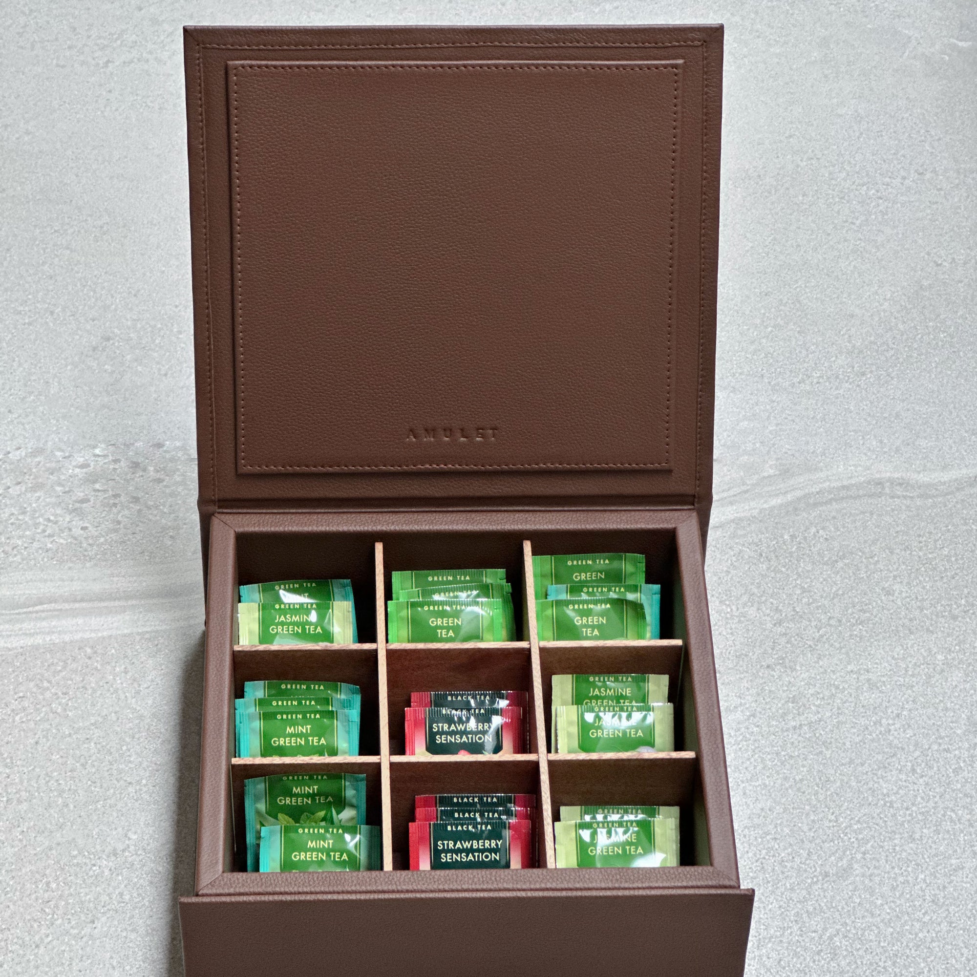 Caja de té 9 compartimentos – Camel