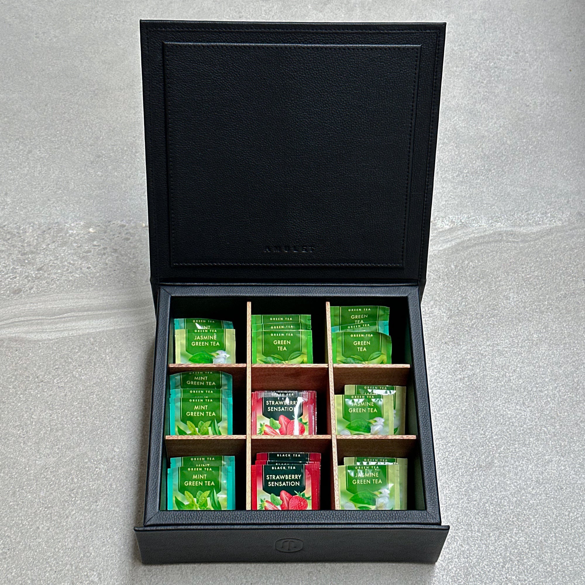 Caja de té 9 compartimentos – Negra