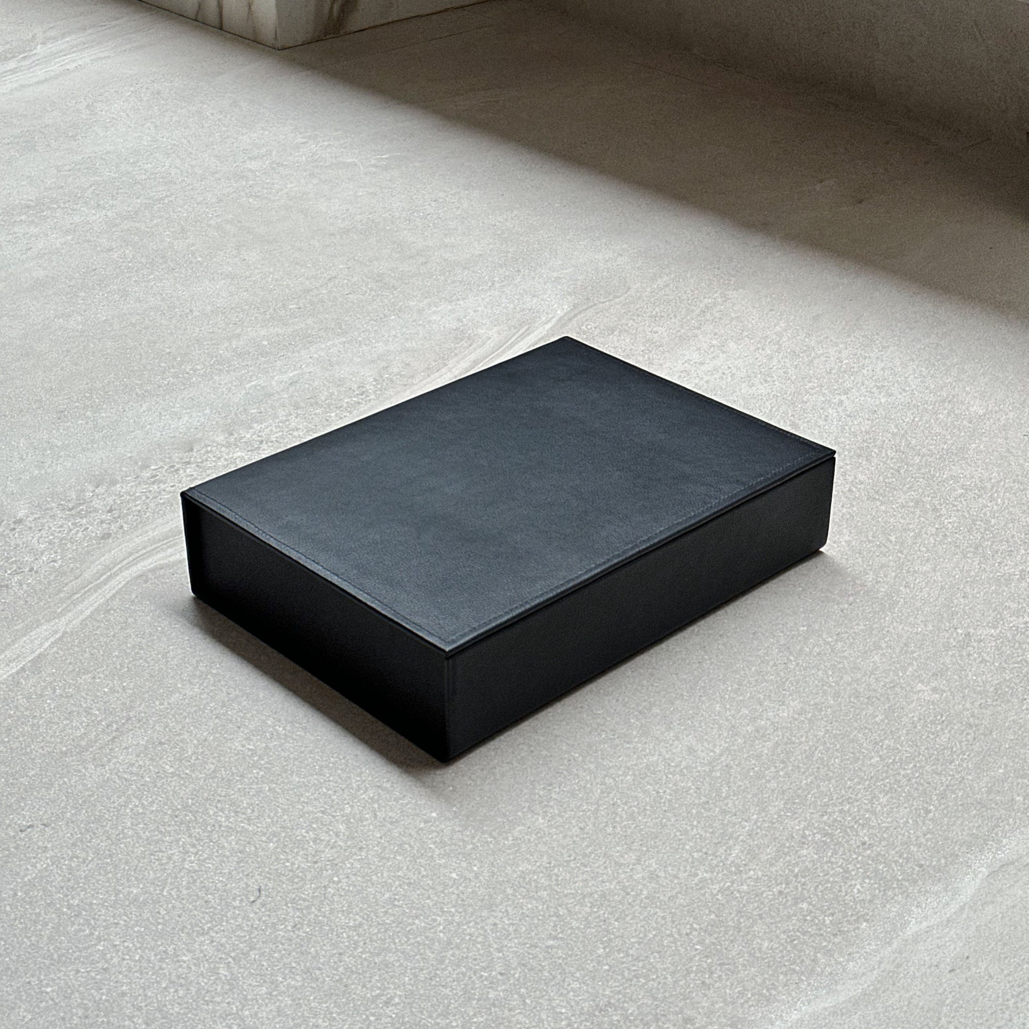 Caja de piel rectangular - Negra