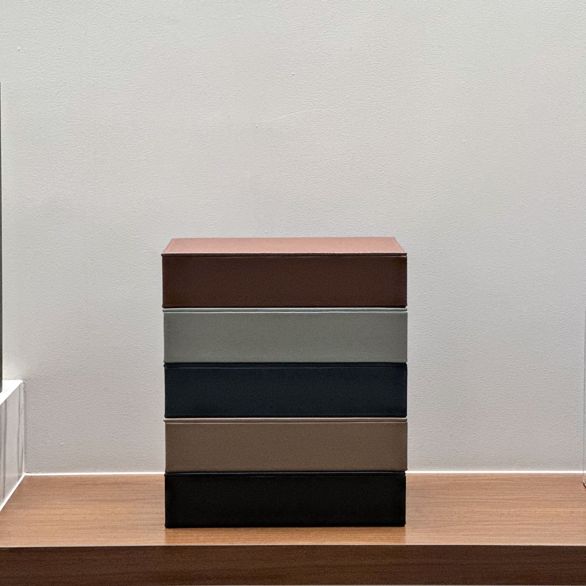 Caja de piel rectangular - Negra