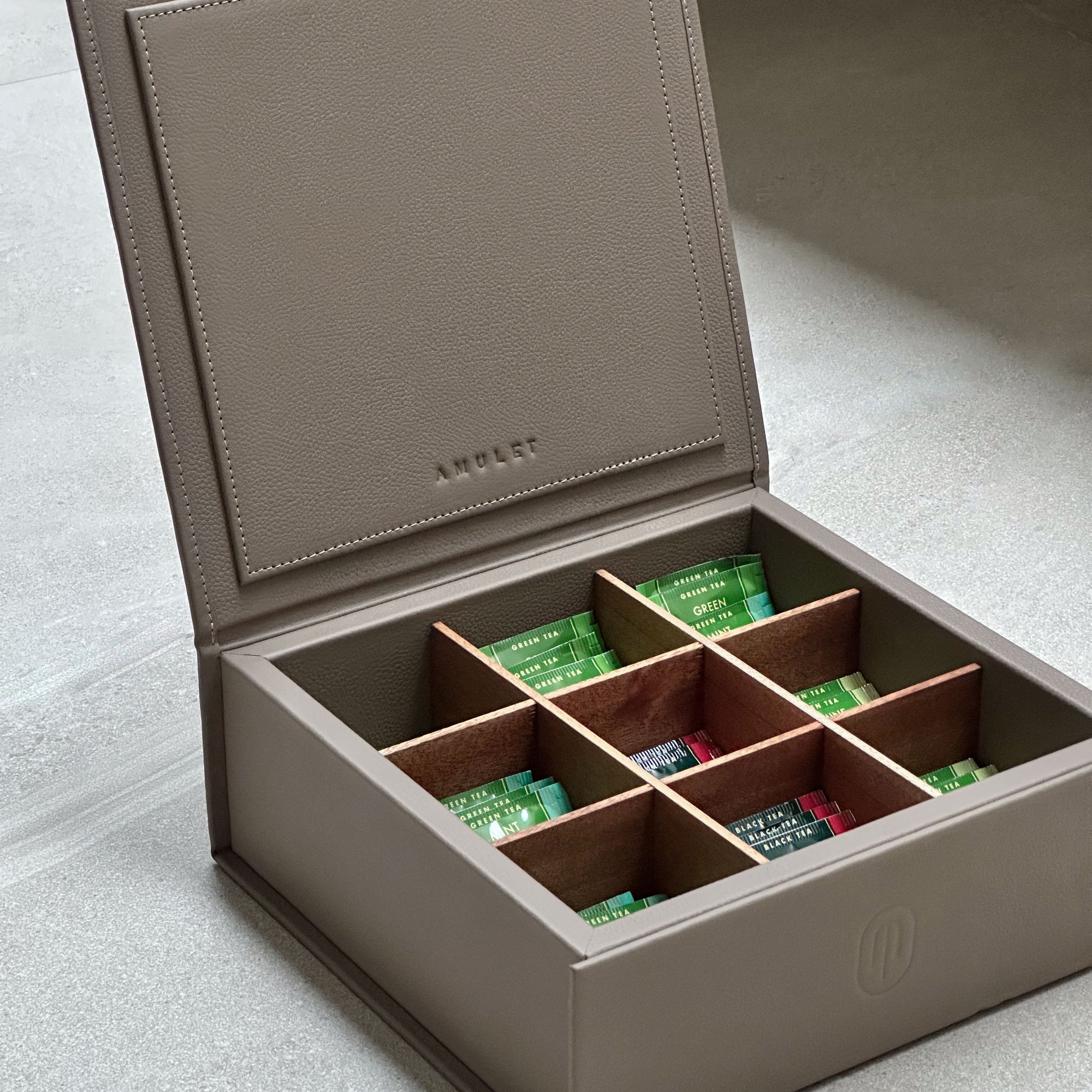 Caja de té 9 compartimentos – Beige