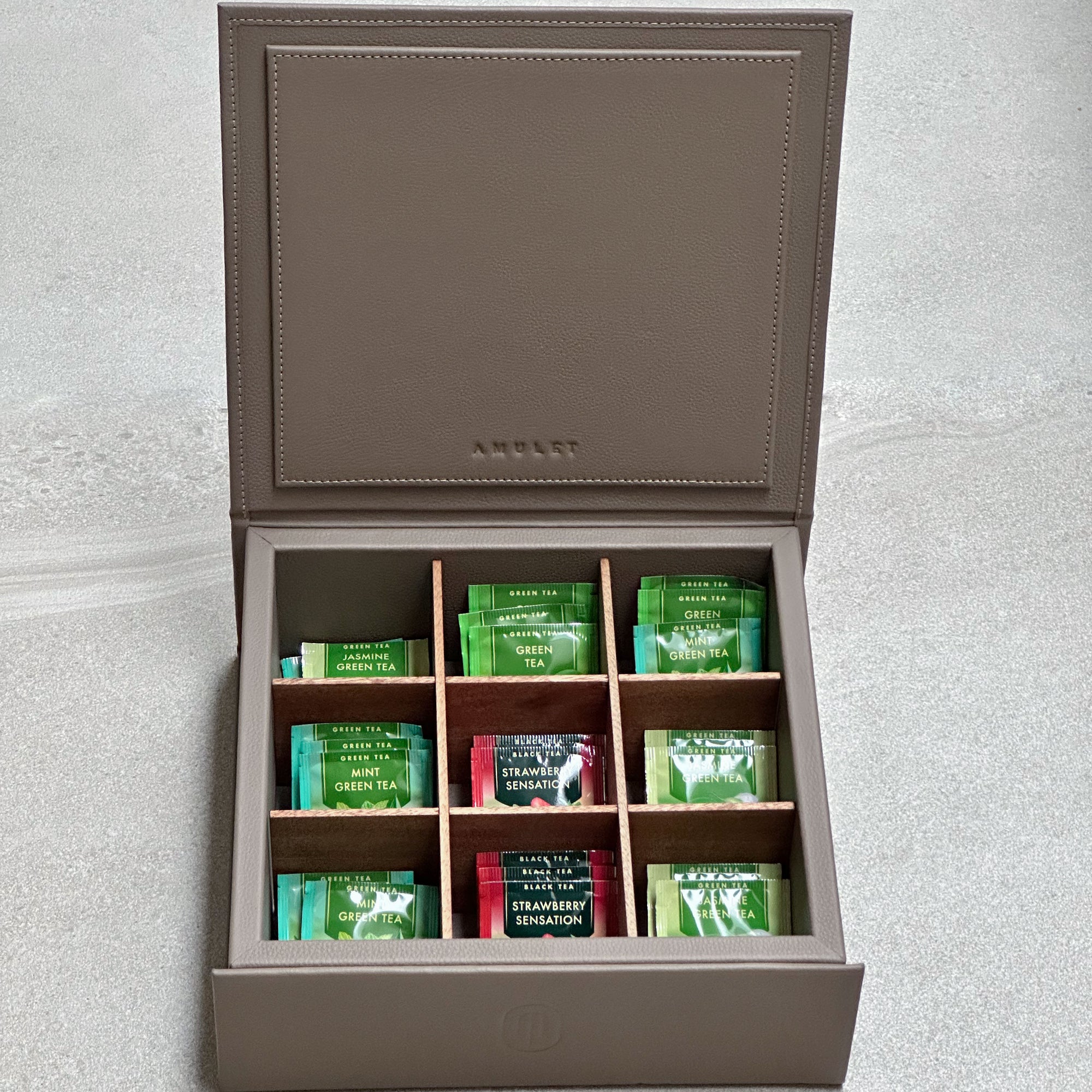 Caja de té 9 compartimentos – Beige