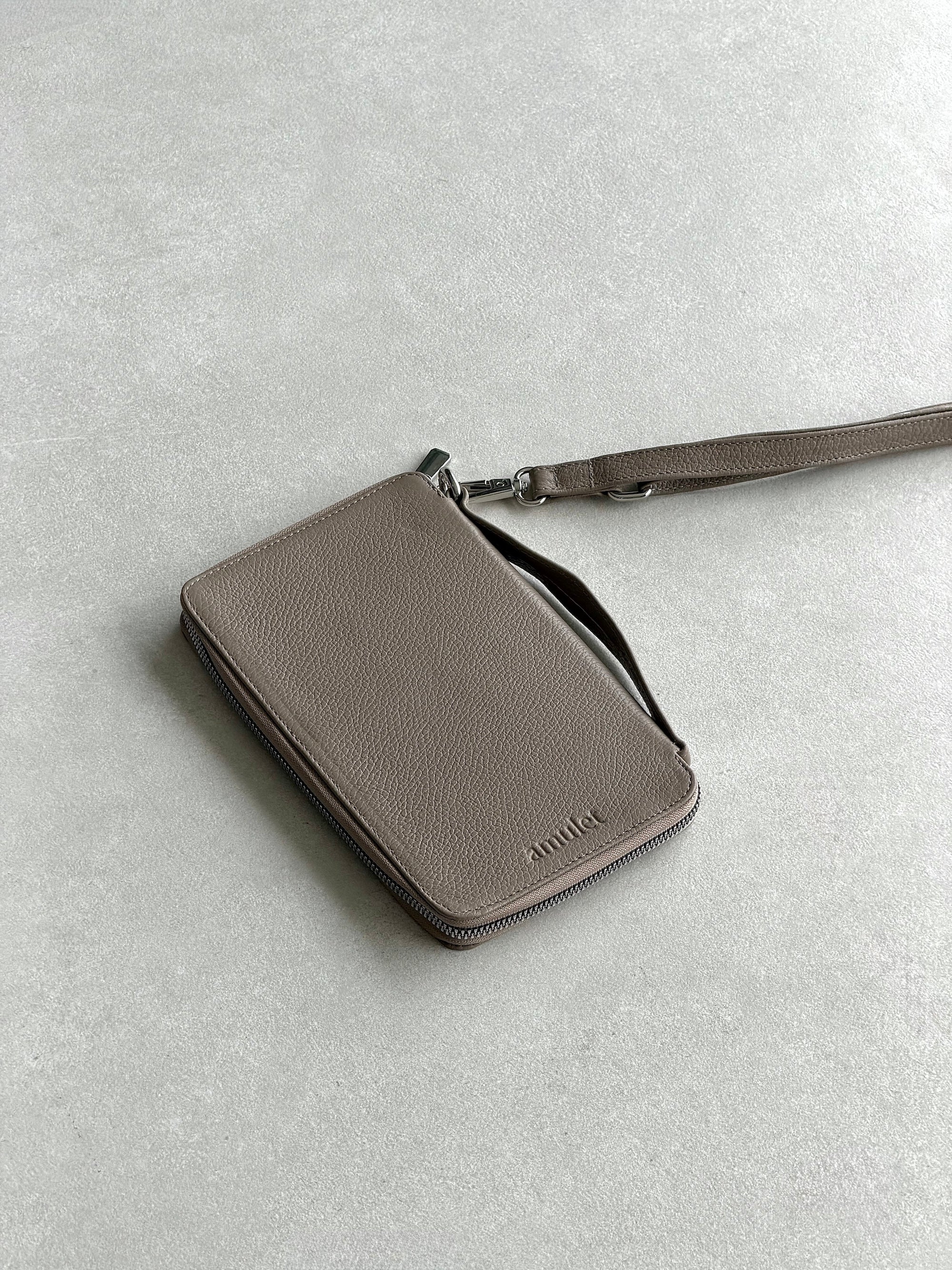 Portapasaporte familiar - Beige con greige