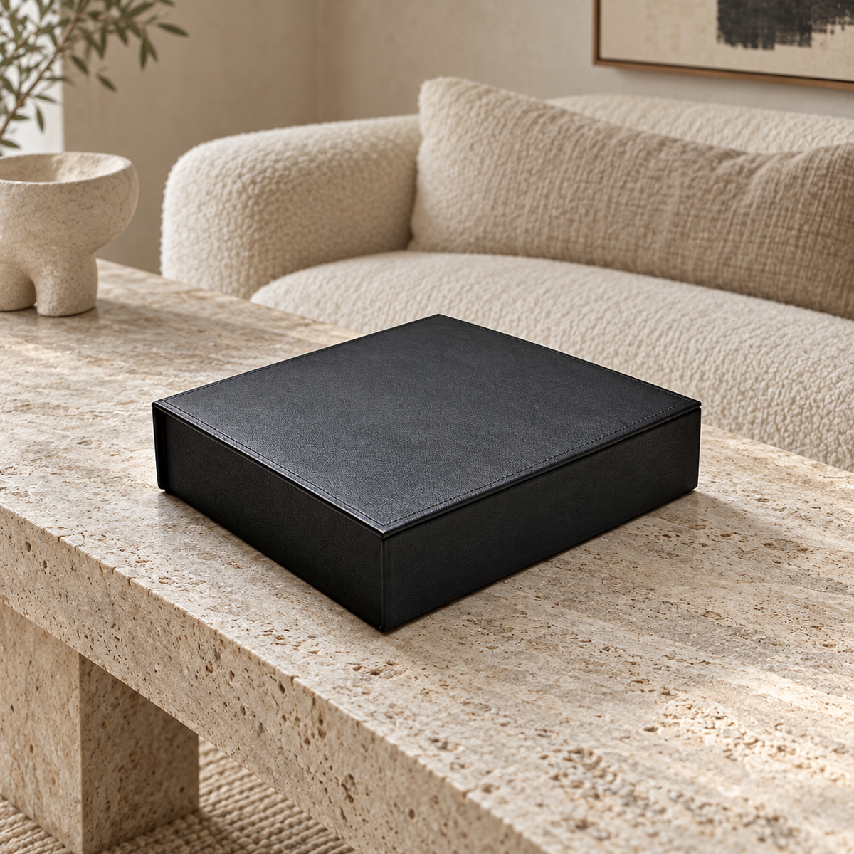 Caja de piel rectangular - Negra — fotografía de portada aprobada