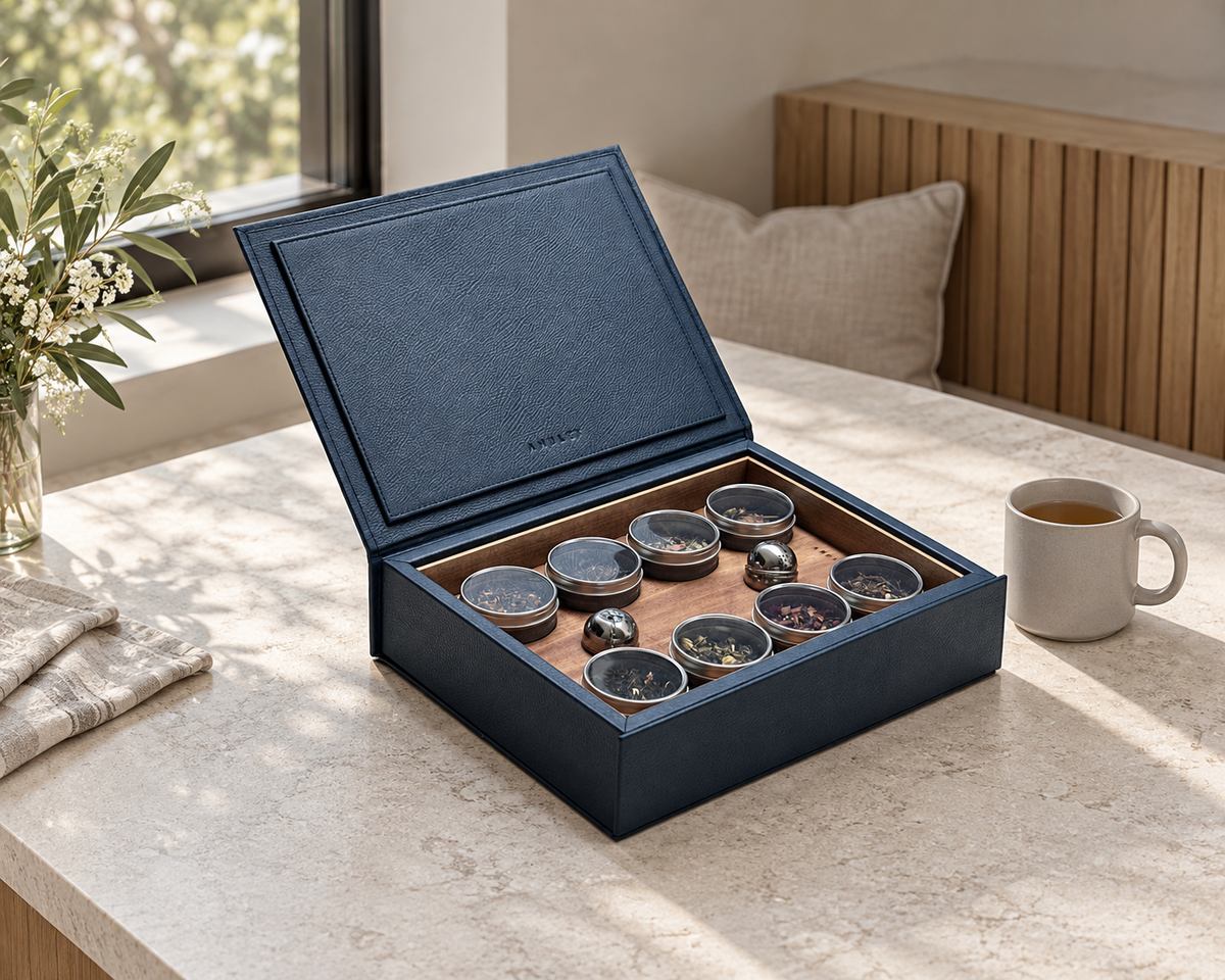 Caja de infusiones - Azul — fotografía de portada aprobada