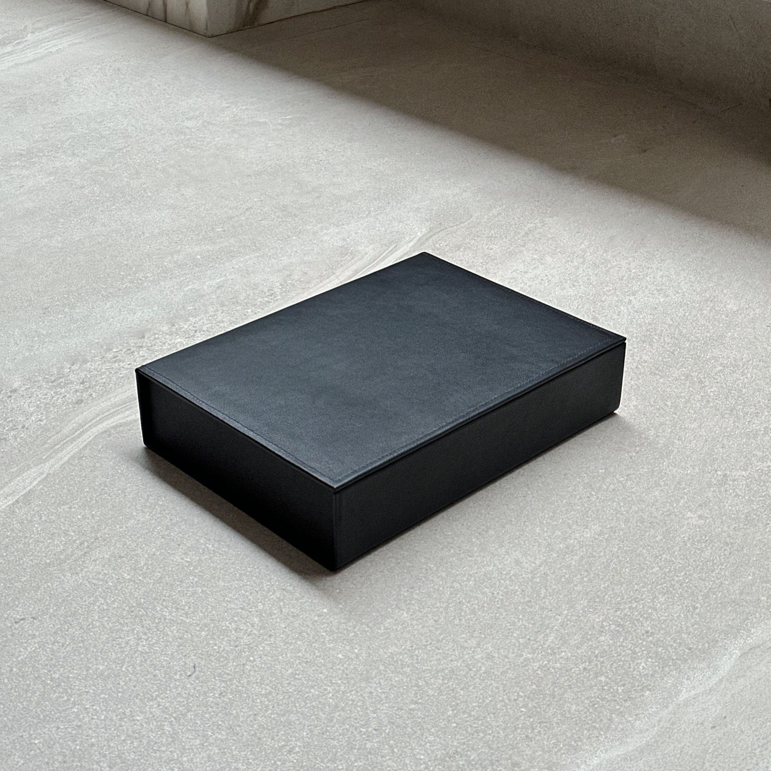 Caja de piel rectangular - Negra