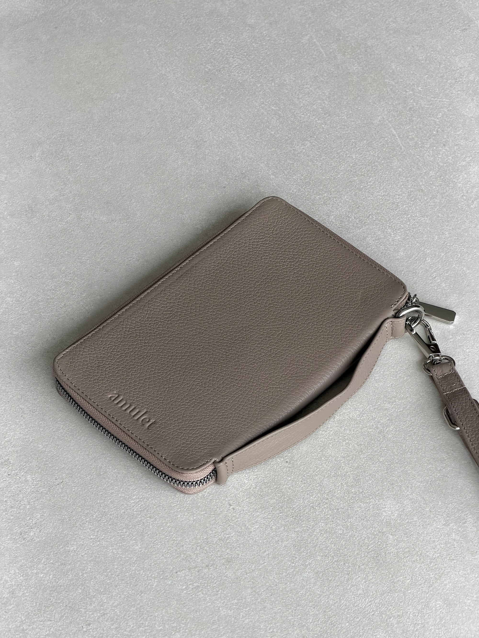 Portapasaporte familiar - Beige con greige