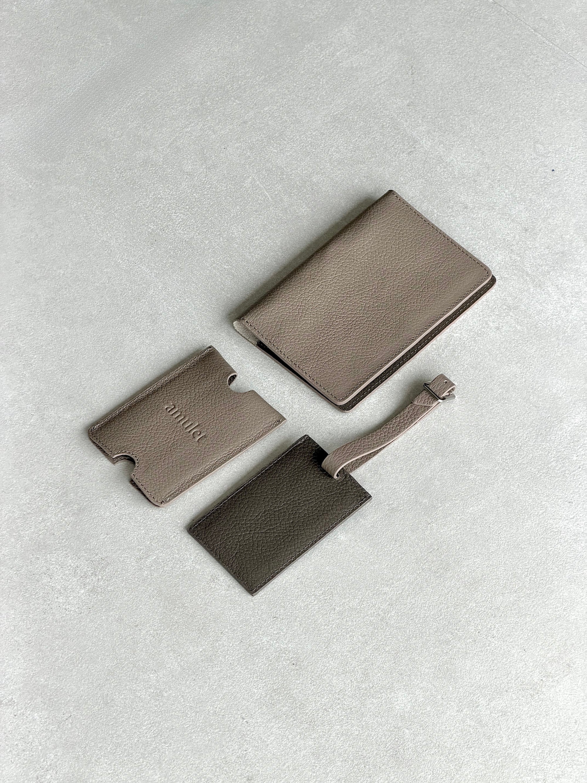 Portapasaporte individual - Beige con greige