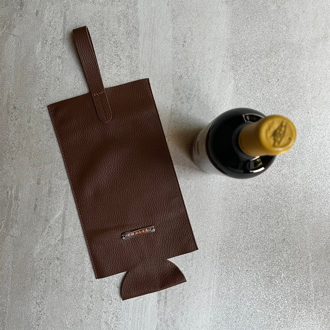 Wine bag de piel camel