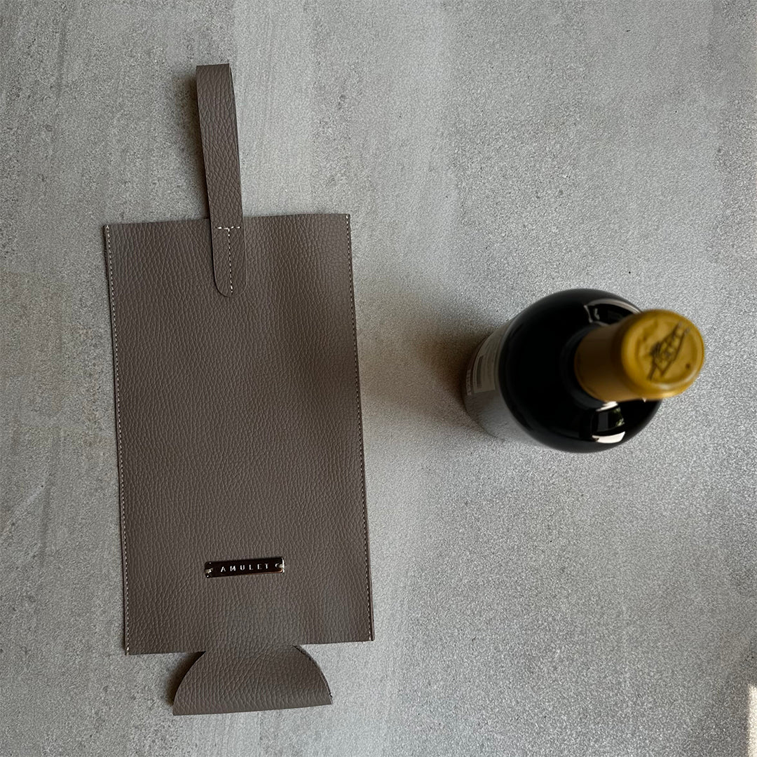 Wine bag de piel beige