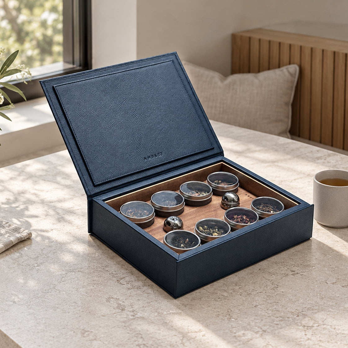 Caja de infusiones - Azul — fotografía de portada aprobada